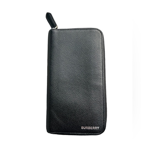 Burberry Grained charcoal Zip Around Long Wallet - Picture 1 of 3